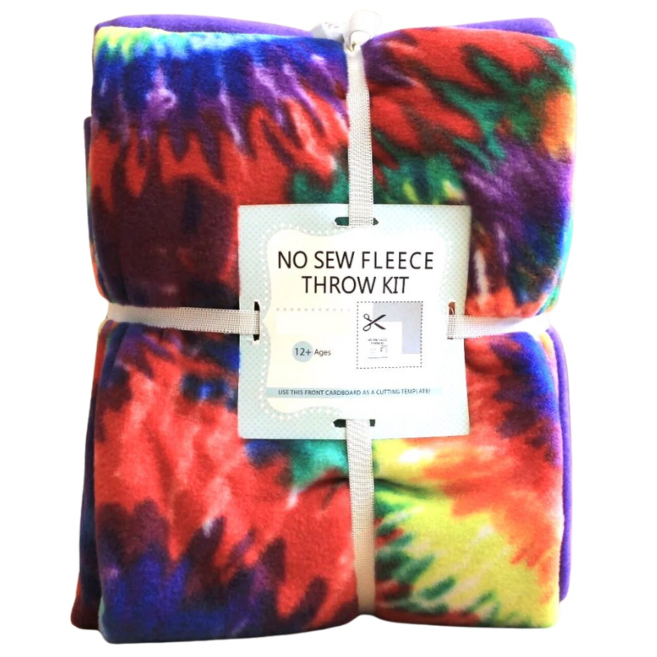 Tie Dye Anti-Pill Premium No-Sew Throw Fleece Fabric Kit (50x60)